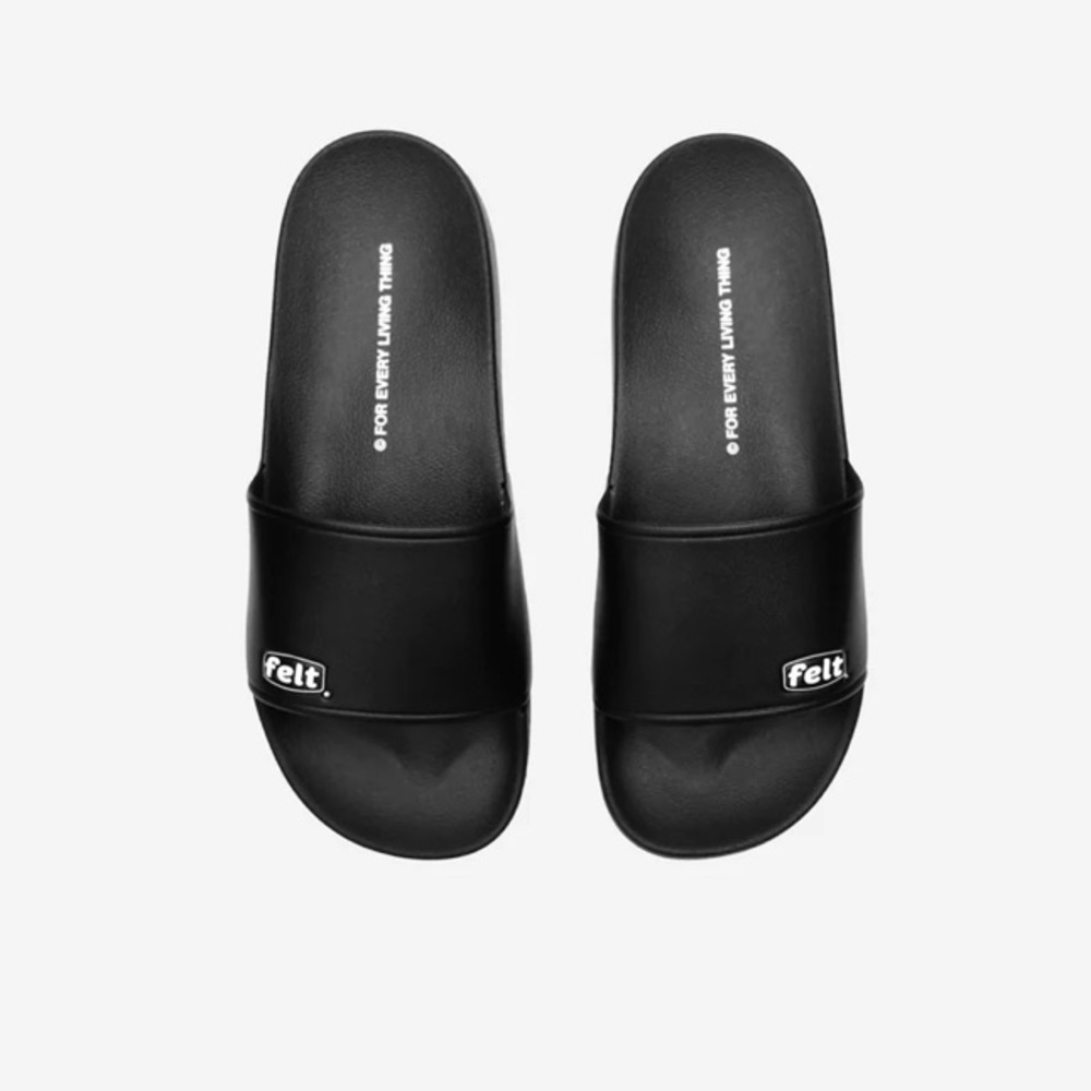 NWOT Felt Everyday Slides in Black Size:44